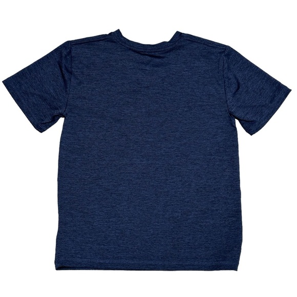 Adidas Youth YS Small 8 Short Sleeve T-Shirt Top Tee Navy Blue White Aeroready - Picture 4 of 7